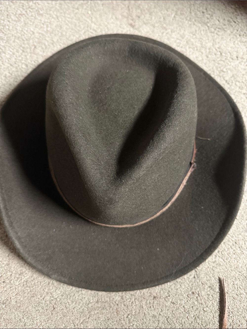 Four season  felt scala Classic dark brown/dark olive green with Thin Brown Band